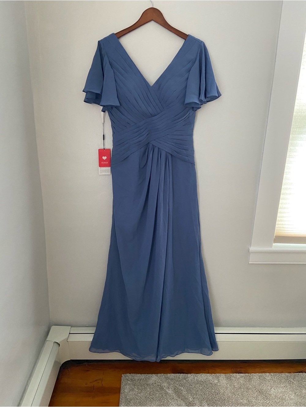 JJs House A-Line V-Neck Ruched Chiffon Dress Mother of the Bride Dress
